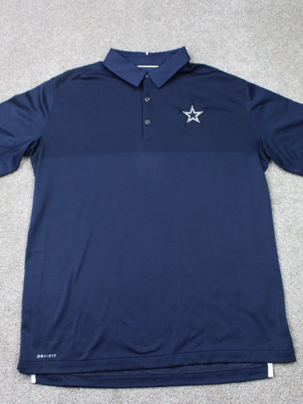 Nike Dallas Cowboys Polo Shirt Mens Large Blue Dri-Fit NFL On Field Apparel S/S